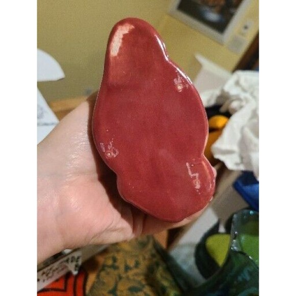 Vintage MCM Royal Haeger Leaf Vase Burgundy Dark Red Pink White Glaze EUC Art - Picture 8 of 8